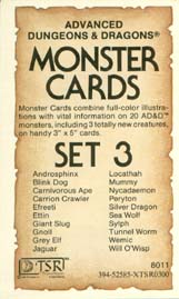 Monster Cards: Set 3  